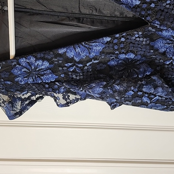 Lulus Molinetto Navy Blue Lace Ruffled Tiered Sleeveless Maxi Dress, Size XL - Picture 5 of 13